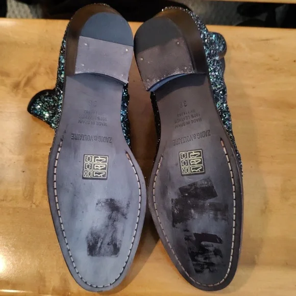 Zadig & Voltaire boots size 38eu/7.5 us Rn116202 blue silver and black glitter - Picture 8 of 11